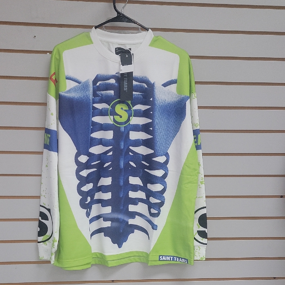 Men's Green and Blue Graphic Shirt